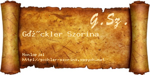 Göckler Szorina névjegykártya