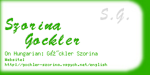 szorina gockler business card